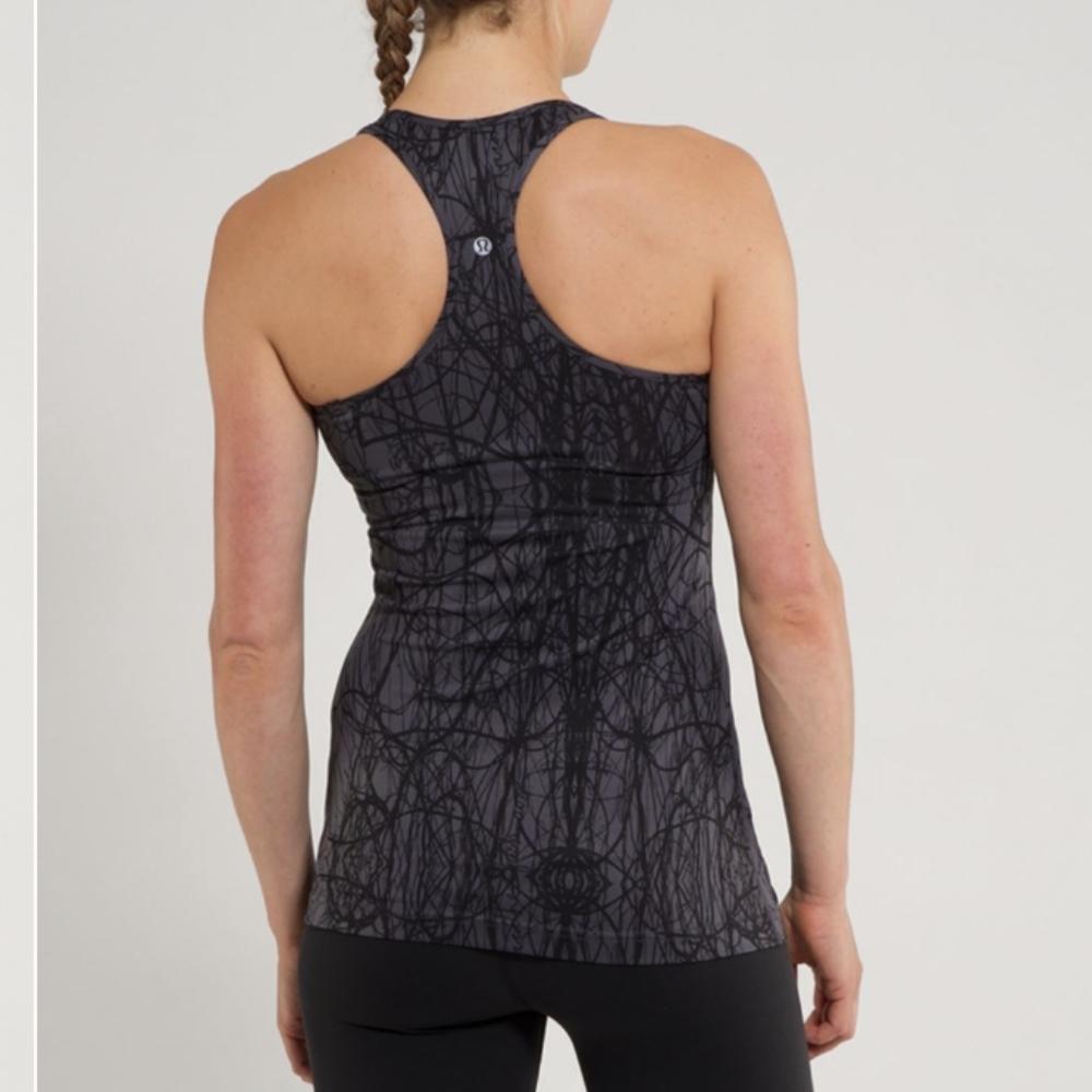 Lululemon Cool Racerback Coal Ground Nesting Black Bird